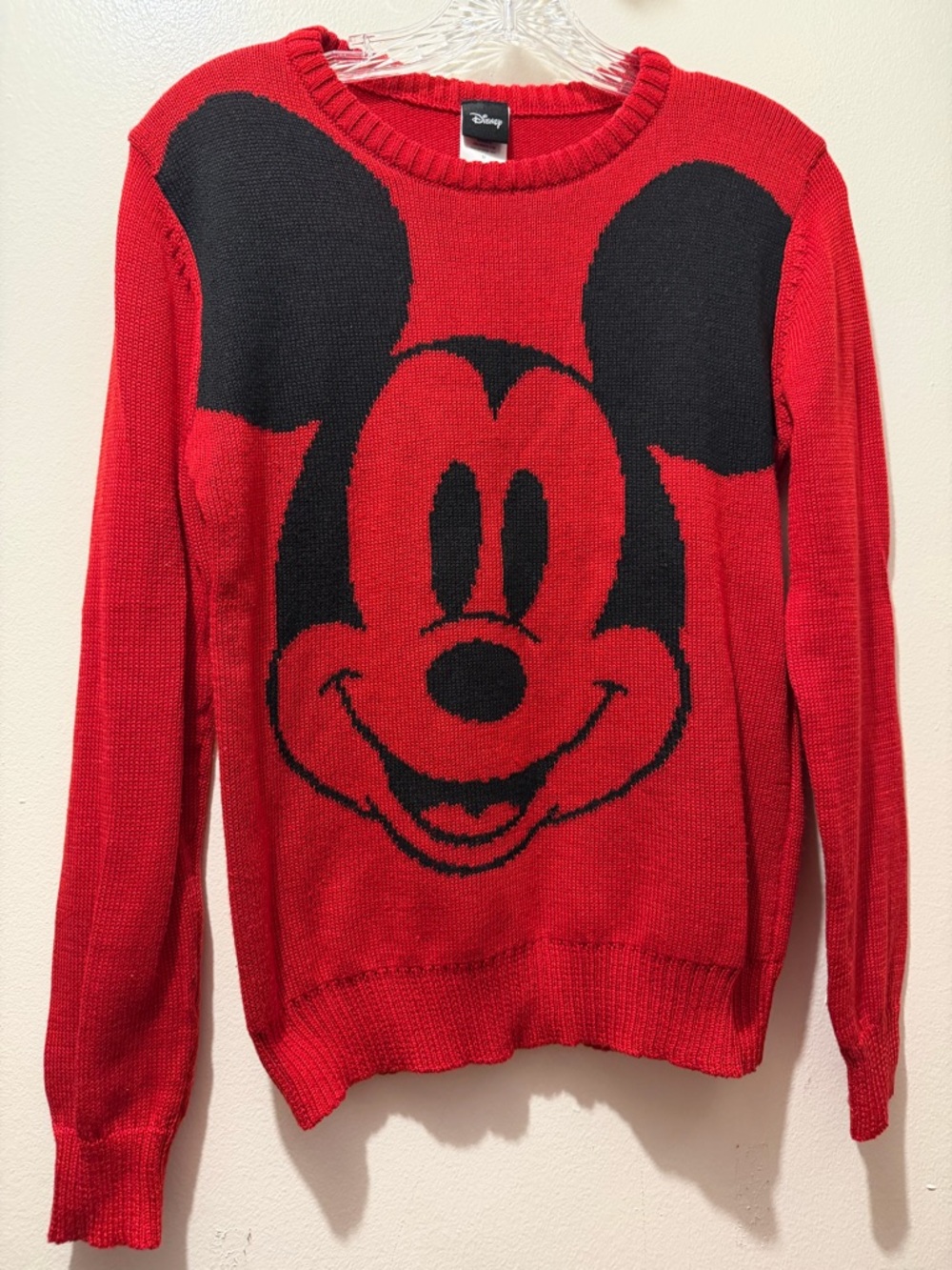 Disney Red & Black Mickey Mouse Graphic Knit Sweater